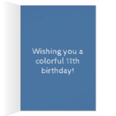 Joyeux 11e anniversaire ballons colorés dans un ci (Intérieur (Droit))