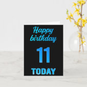 Joyeux 11e anniversaire Grande carte garçon noir e (Fleur jaune)