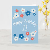 Joyeux 11e anniversaire Jolie carte d'anniversaire (Fleur jaune)