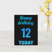 Joyeux 12e anniversaire Grande carte garçon noir e (Fleur jaune)