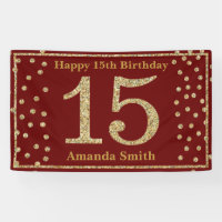 Joyeux 15e anniversaire Bannière Bourgogne Red Gol