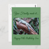 Joyeux 18e anniversaire fils carte de lézard (Devant / Derrière)