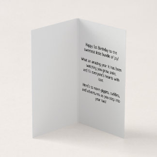 Joyeux 1er anniversaire - Carte pour enfants