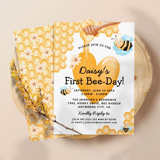 Joyeux 1er anniversaire de l'abeille ! Invitation