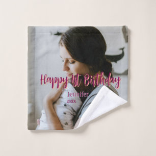 Joyeux 1er anniversaire enfant bébé mère rouge ora