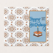 Joyeux 1er anniversaire et carte de voeux beaucoup (Outside Unfolded)