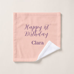 Joyeux 1er anniversaire orange violet boho rétro n