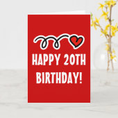 Joyeux 20e anniversaire - Carte de voeux (Fleur jaune)