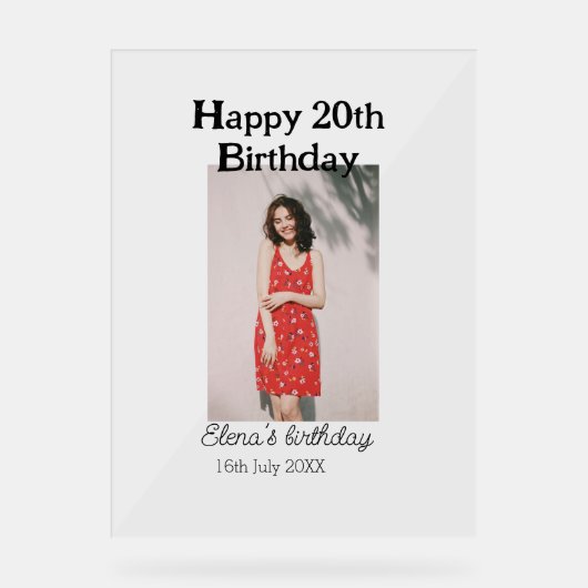 Joyeux 20e anniversaire photo moderne simple (Recto)