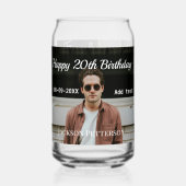 Joyeux 20e anniversaire simple photo ajouter nom d (Verso)