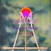 Joyeux 21e anniversaire rose ajouter nom monogramm (Neutre)