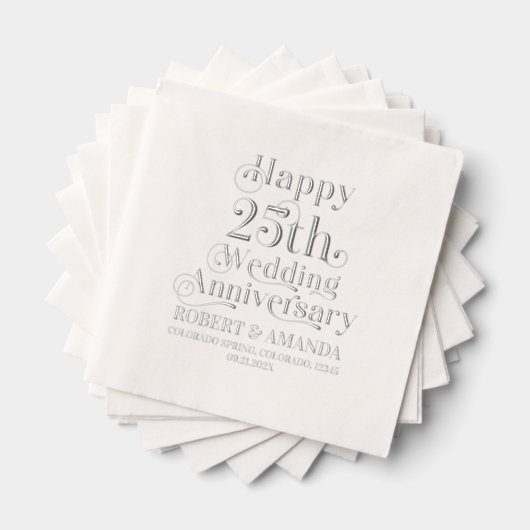 Joyeux 25e Anniversaire de Mariage Rétro Typograph (Insitu (empilé))