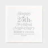 Joyeux 25e Anniversaire de Mariage Rétro Typograph (Recto)