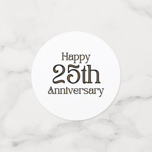 Joyeux 25e anniversaire Table Confetti (Petit recto)