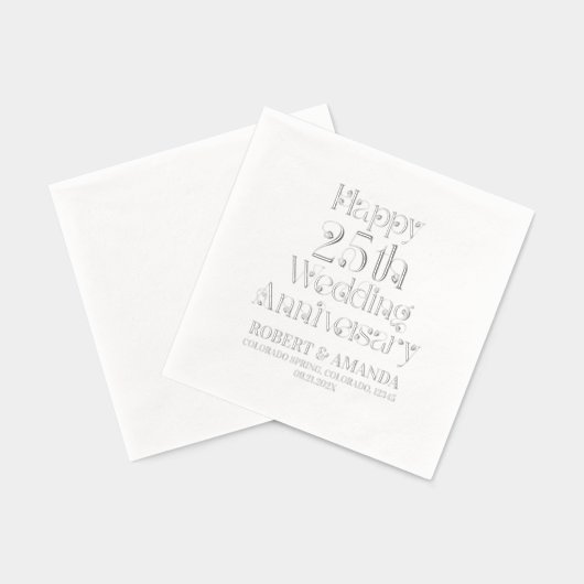 Joyeux 25ème anniversaire Mariage typographie rétr (Verso)