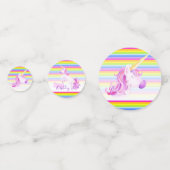 Joyeux 2ème anniversaire licorne nom confetti (Devant)