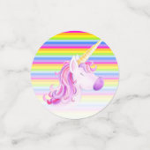 Joyeux 2ème anniversaire licorne nom confetti (Petit recto)
