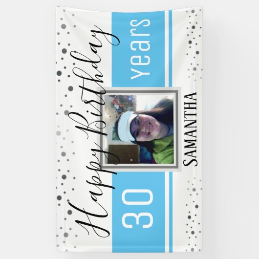 Joyeux 30e anniversaire Fun Bold Confetti bannière (Vertical)