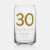 Joyeux 30e anniversaire nom date golden bold lette