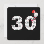 Joyeux 30e anniversaire sur Invitation noire (Devant)