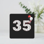 Joyeux 35e anniversaire sur Invitation noire (Debout devant)