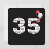 Joyeux 35e anniversaire sur Invitation noire (Devant)