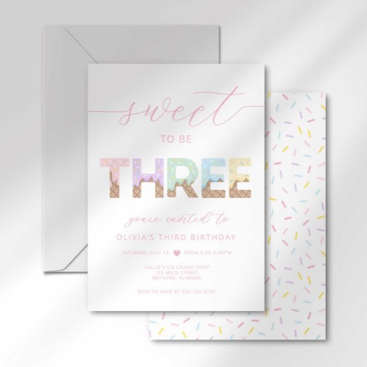 Joyeux 3 ans Invitation à une fête de glace