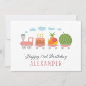 Joyeux 3e anniversaire mignonne Toy Train Carte de (Devant)