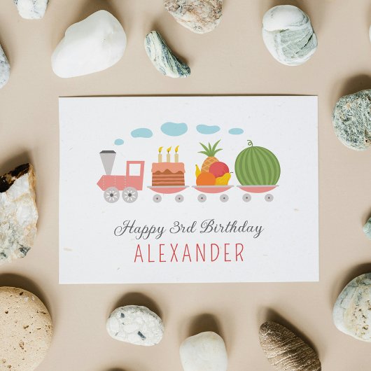 Joyeux 3e anniversaire mignonne Toy Train Carte de