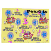 Joyeux 3e cadeau d'anniversaire Sac #3 Jaune clair (Dos)