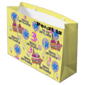 Joyeux 3e cadeau d'anniversaire Sac #3 Jaune clair (Dos Angle)