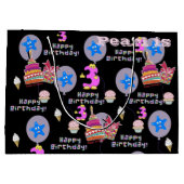 Joyeux 3e cadeau d'anniversaire sac #3 Noir (Dos)