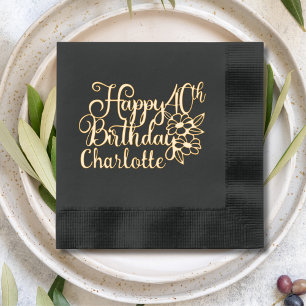 Joyeux 40e Anniversaire Nom Floral