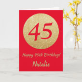 Joyeux 45e Anniversaire Carte de félicitations Rou (Fleur jaune)