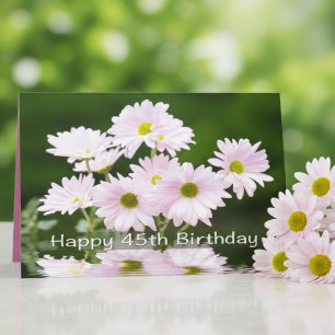 Joyeux 45e Anniversaire Carte Pink Daises