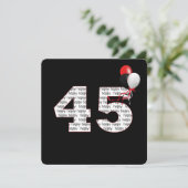 Joyeux 45e anniversaire sur Invitation noire (Debout devant)