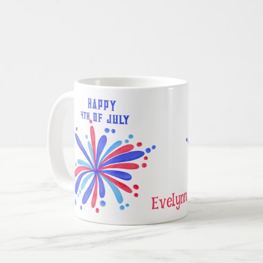 Joyeux 4 juillet café Mug (Devant gauche)