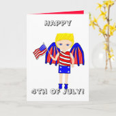 Joyeux 4 juillet ! Carte de vœux (Fleur jaune)