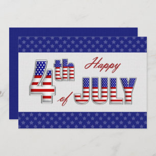 Joyeux 4 juillet. Carte de voeux Patriotic Flat
