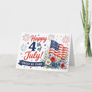 Joyeux 4 juillet Carte de vœux Unis Nous Tenons