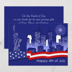 Joyeux 4 juillet. Carte Patriotique personnalisée