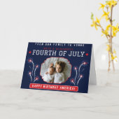 Joyeux 4 Juillet Carte photo De Famille (Fleur jaune)