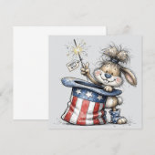 Joyeux 4 juillet carte plate de vacances (Devant / Derrière)