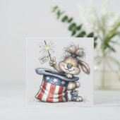 Joyeux 4 juillet carte plate de vacances (Debout devant)