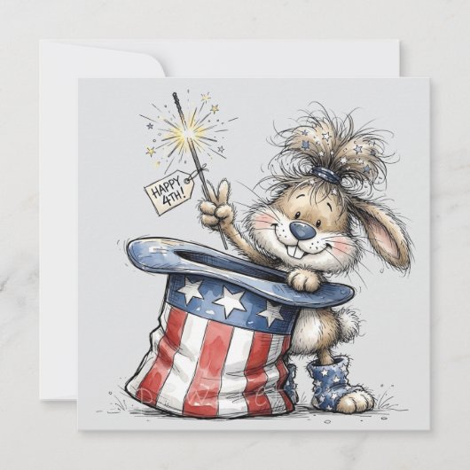 Joyeux 4 juillet carte plate de vacances (Devant)