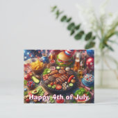 Joyeux 4 juillet carte postale BBQ (Debout devant)