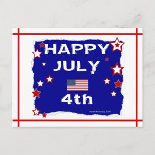 Joyeux 4 juillet Carte postale Blue Beach Song™
