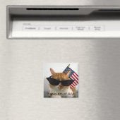 Joyeux 4 juillet Chat Cool avec Magnet Drapeau (In Situ (Lave-vaisselle))