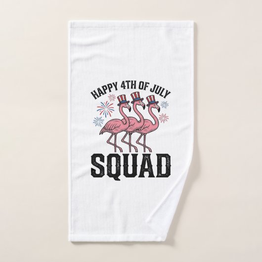 Joyeux 4 juillet Flamingo Squad Vector Design_1 (Serviette à main)