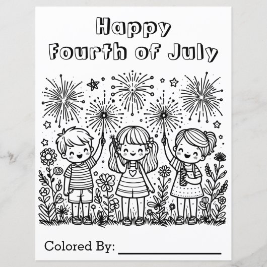 Joyeux 4 juillet | Page Couleur (Devant)